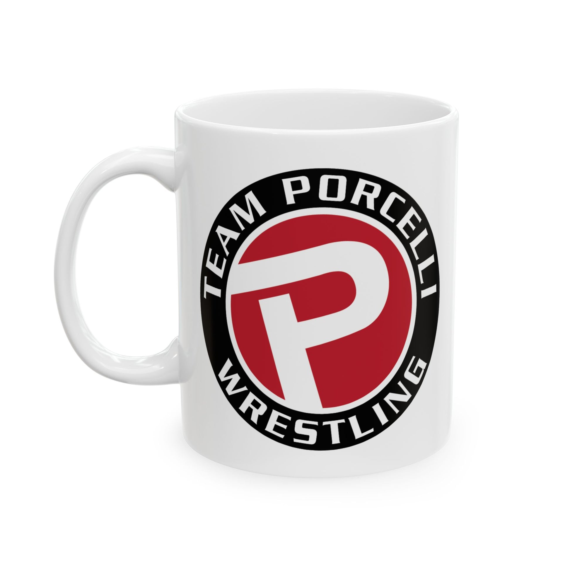 Team Porcelli Wrestling Ceramic Mug – Red Logo Coffee Cup (11oz & 15oz)