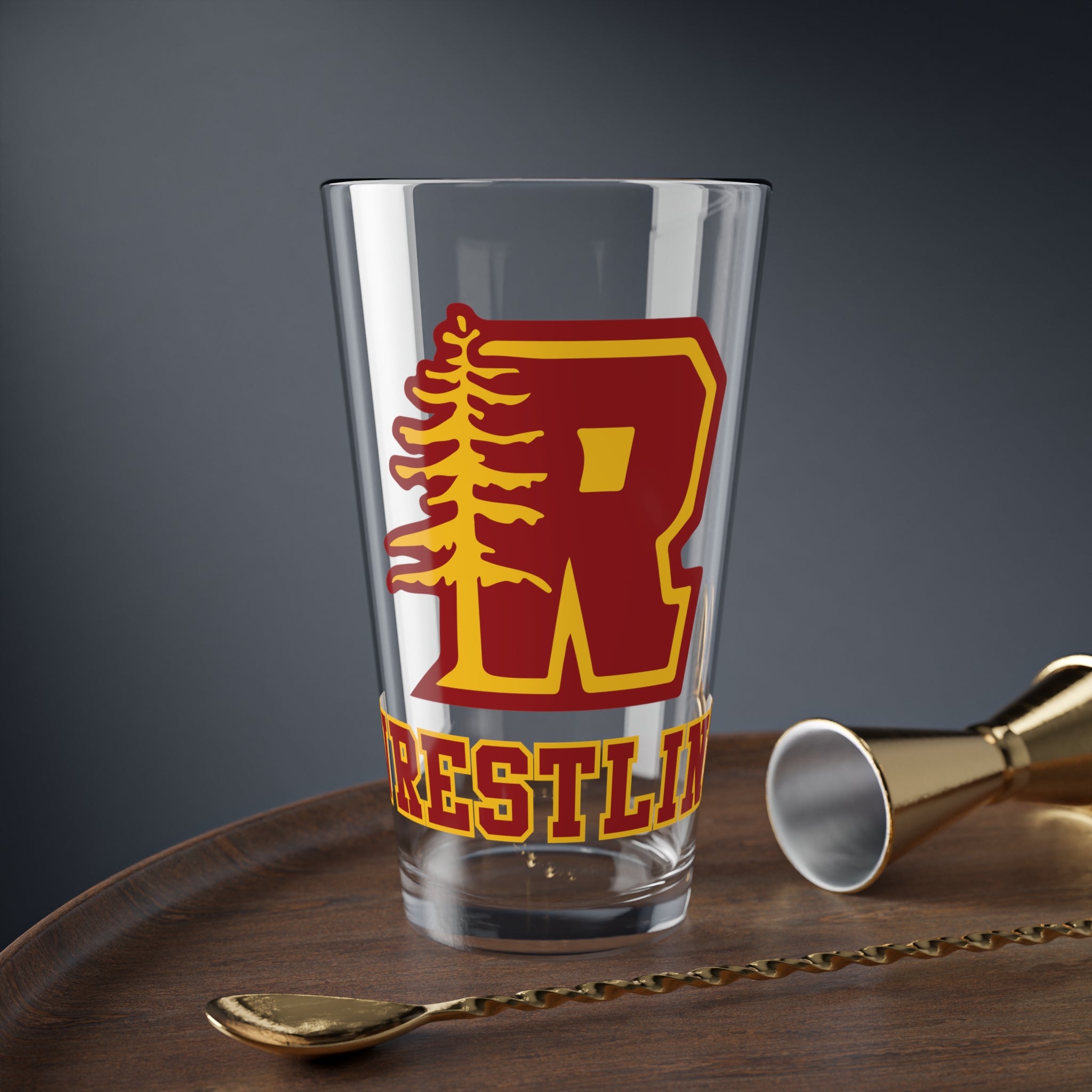 Redwoods Wrestling Team 16oz Mixing Glass