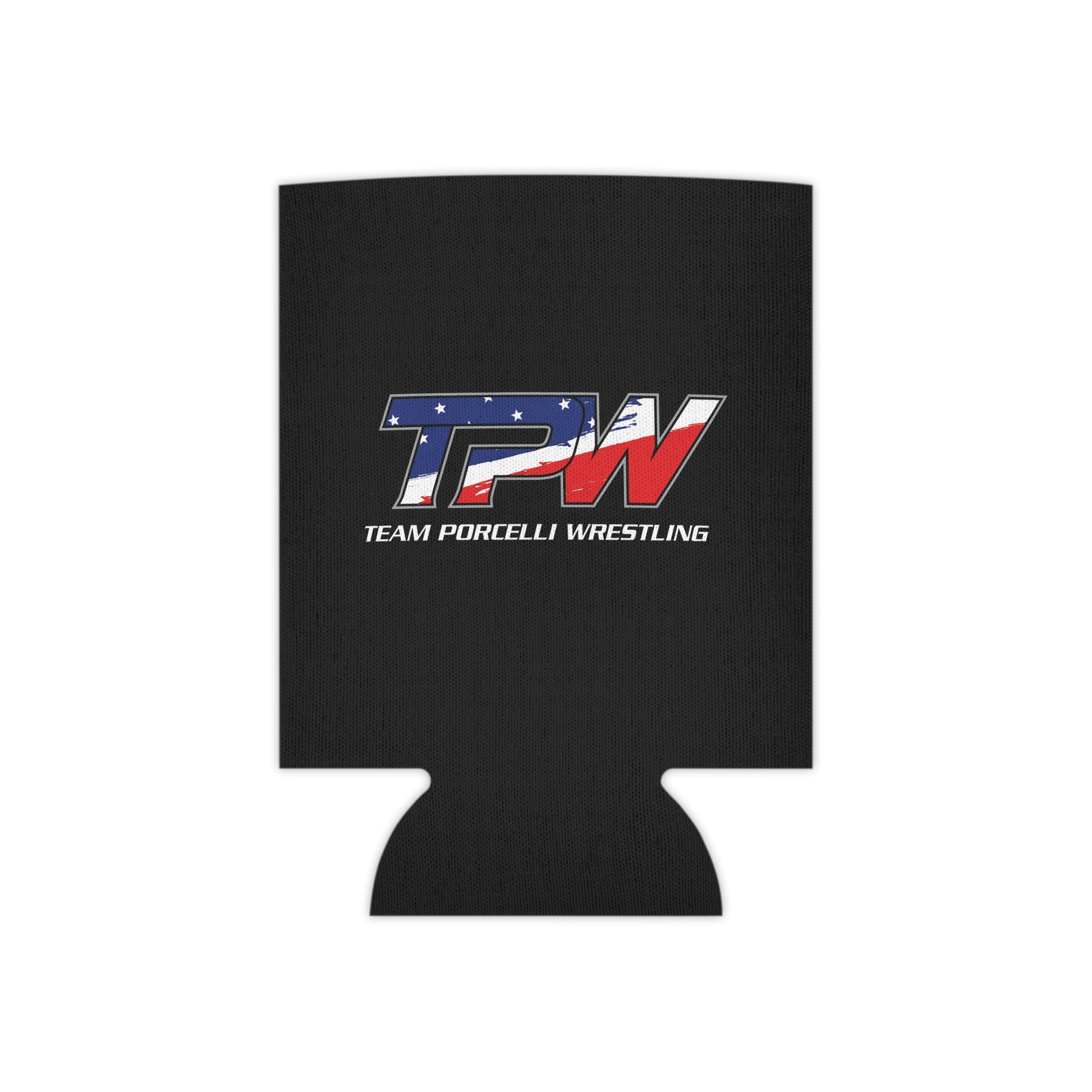 Team Porcelli Wrestling USA Flag Can Cooler - Insulated Beer Koozie