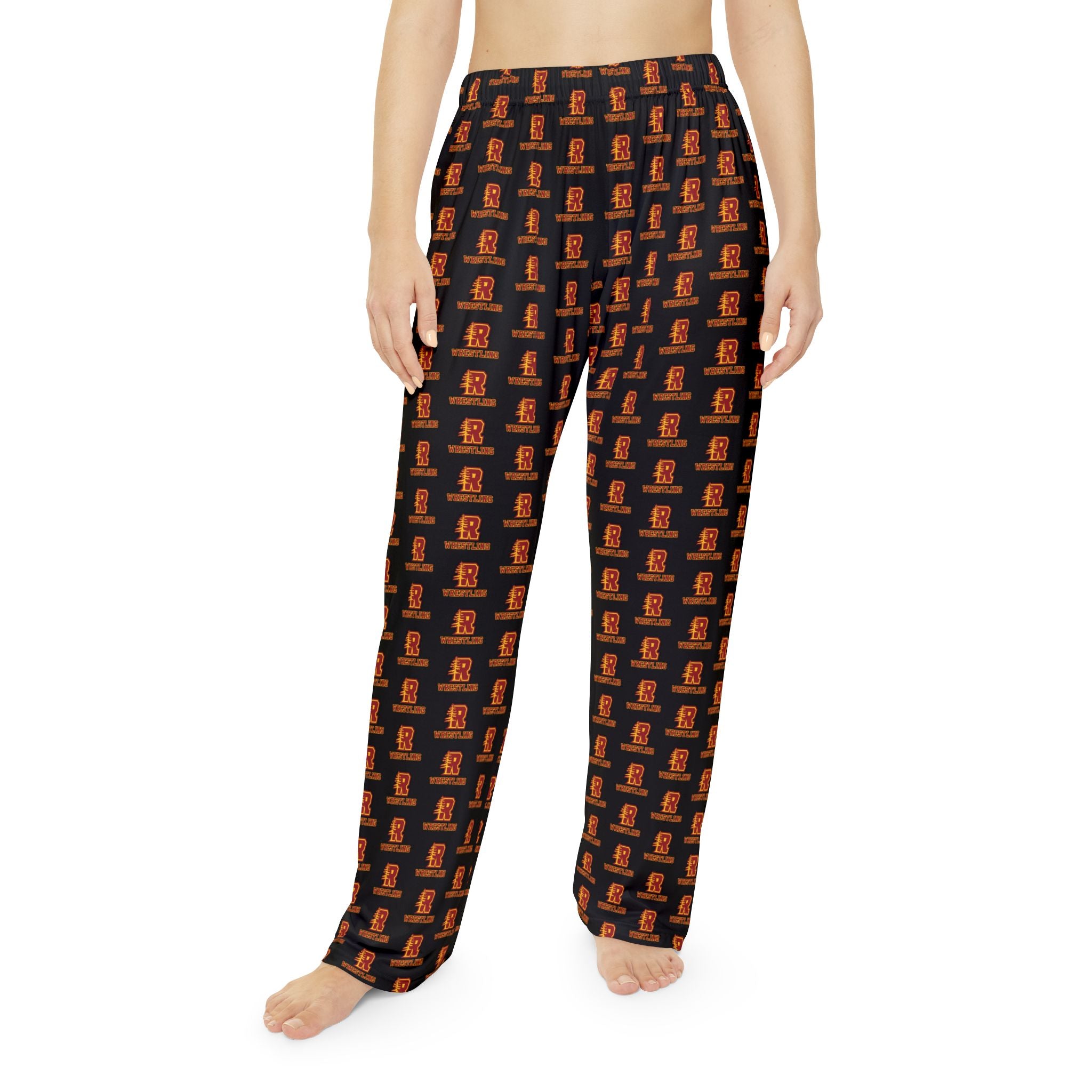 Women's Redwoods Pajama Pants - All-Over Orange Skull Pattern Lounge Sleepwear