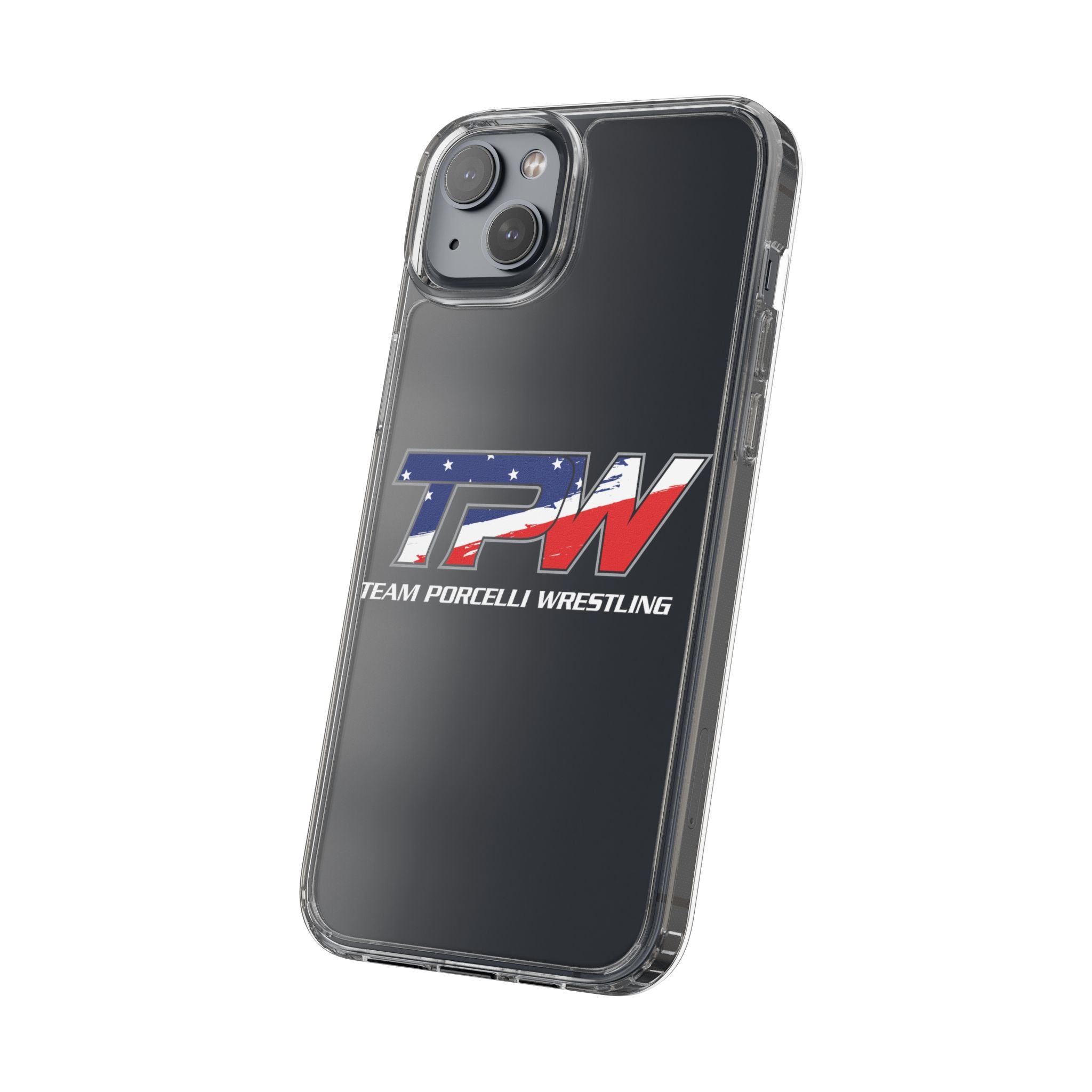 Team Porcelli Wrestling Clear Phone Case — TPN Logo with American Flag Accent