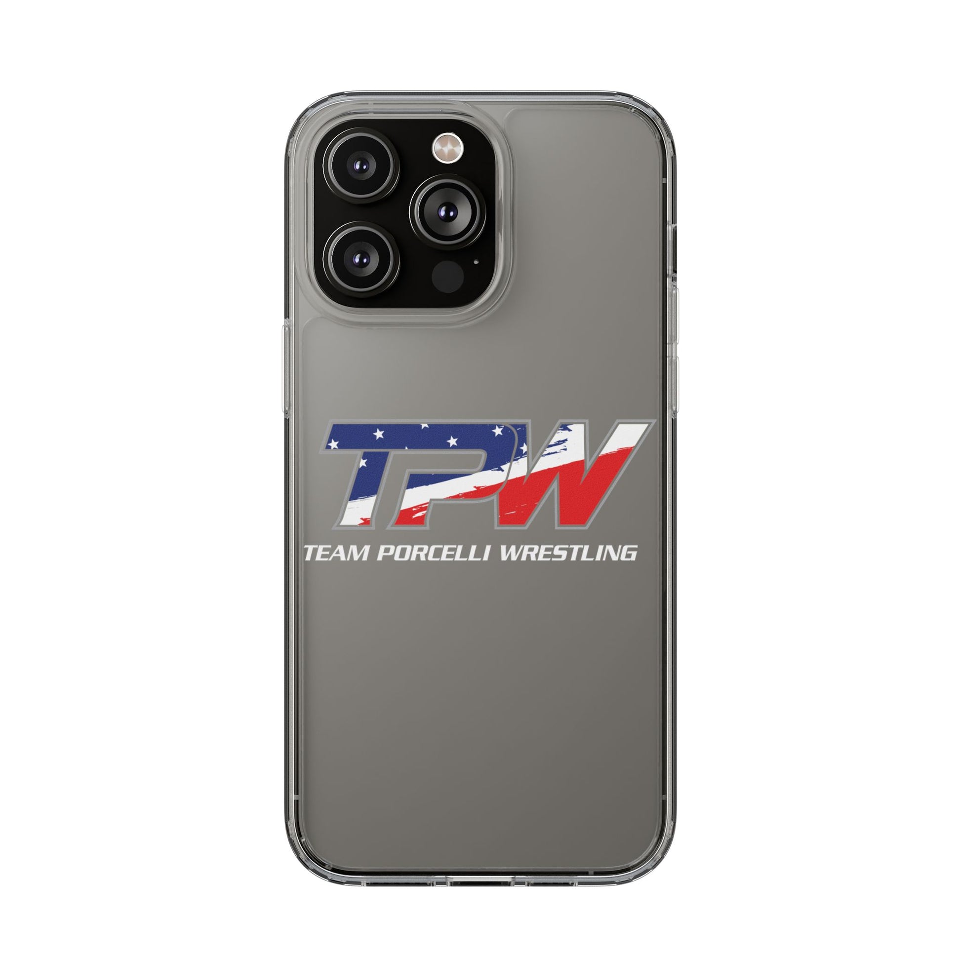Team Porcelli Wrestling Clear Phone Case — TPN Logo with American Flag Accent