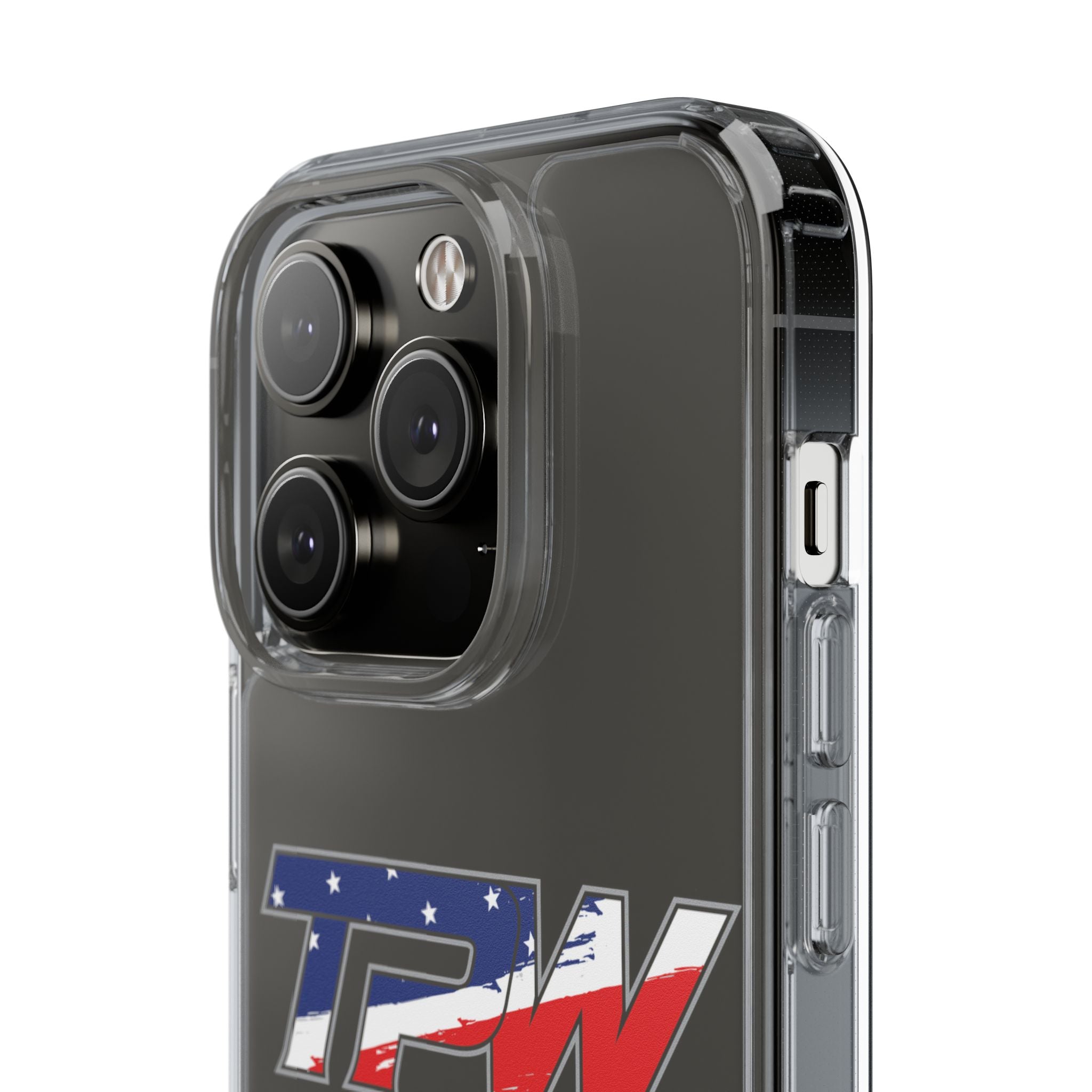 Team Porcelli Wrestling Clear Phone Case — TPN Logo with American Flag Accent