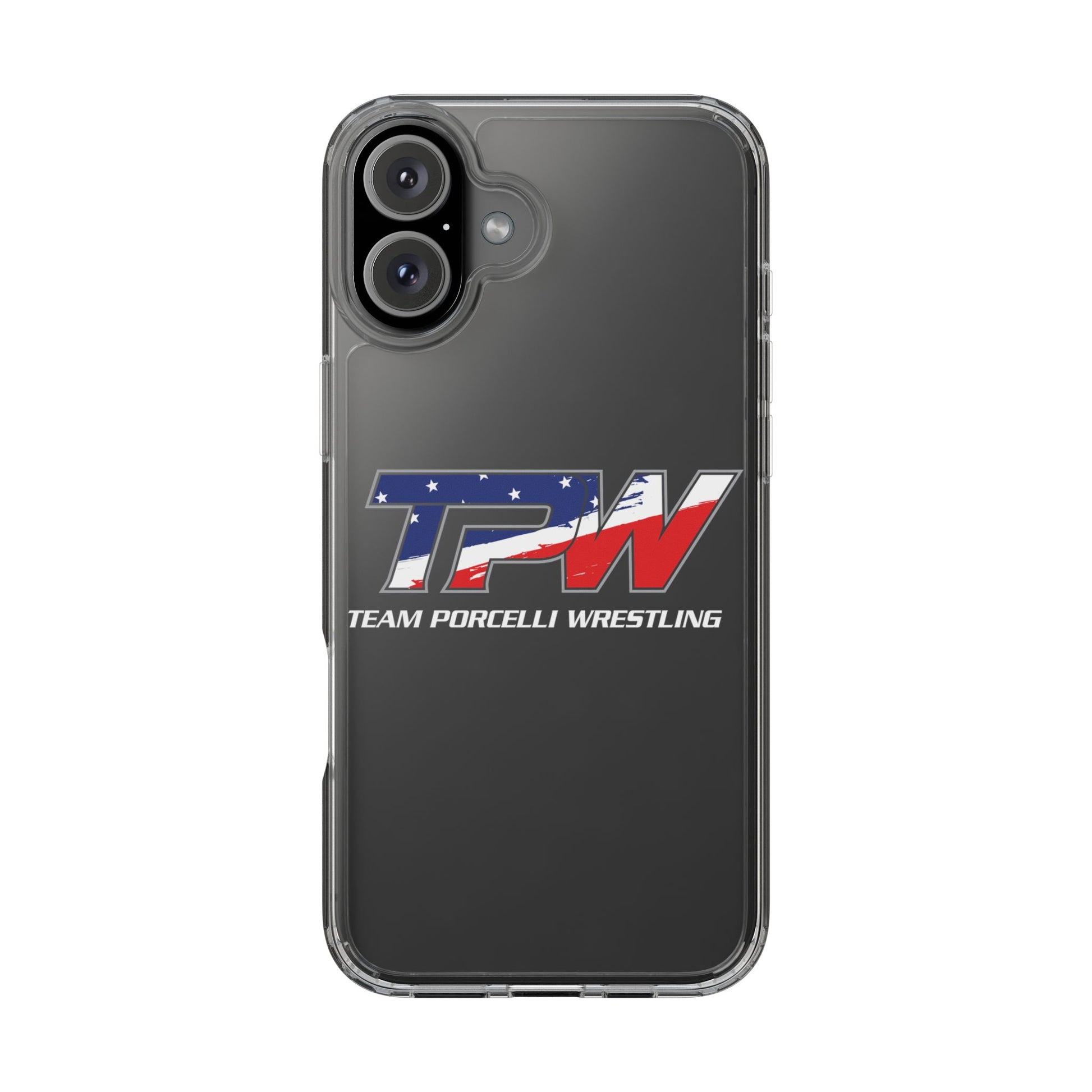 Team Porcelli Wrestling Clear Phone Case — TPN Logo with American Flag Accent