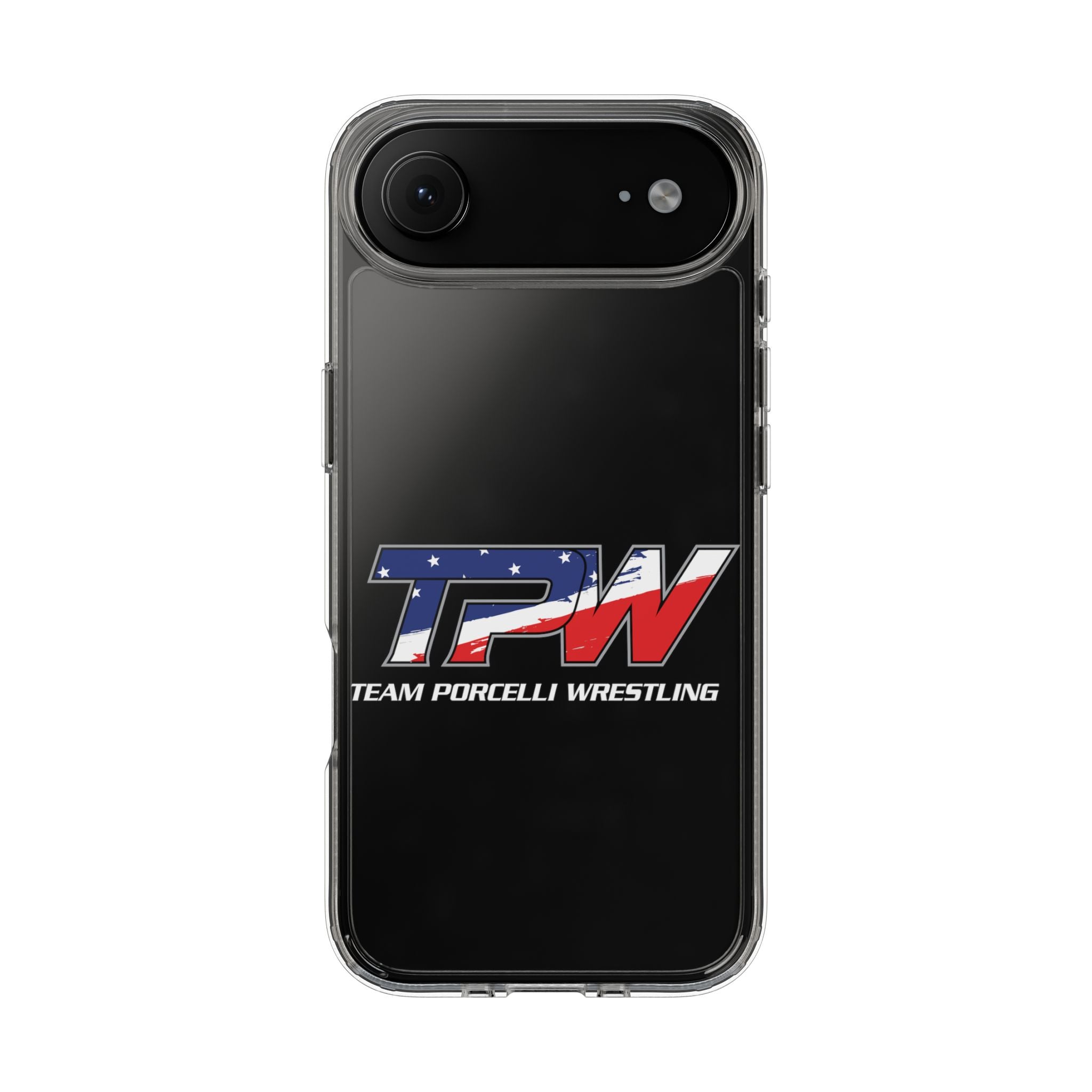 Team Porcelli Wrestling Clear Phone Case — TPN Logo with American Flag Accent