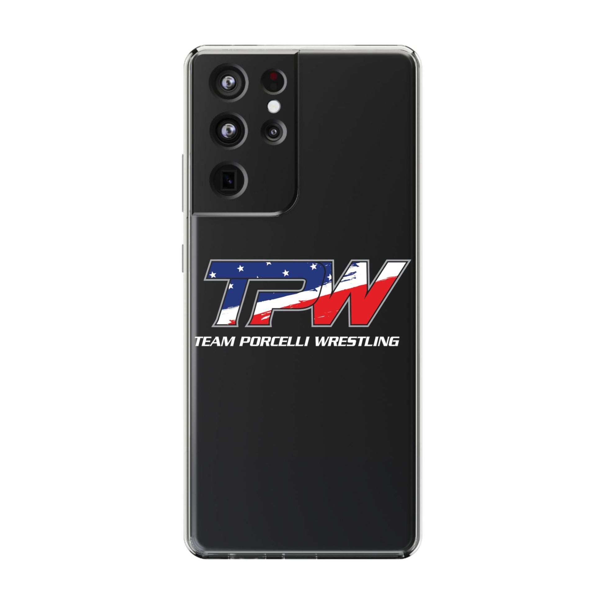 Team Porcelli Wrestling Clear Phone Case — TPN Logo with American Flag Accent