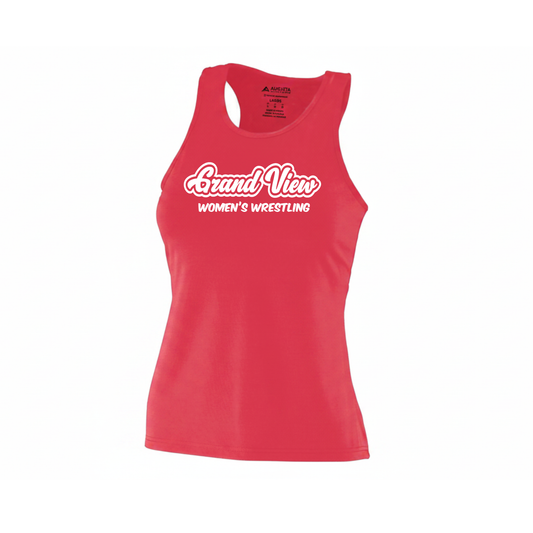 Ladies Poly/Spandex Solid Racerback Tank PUFF Print