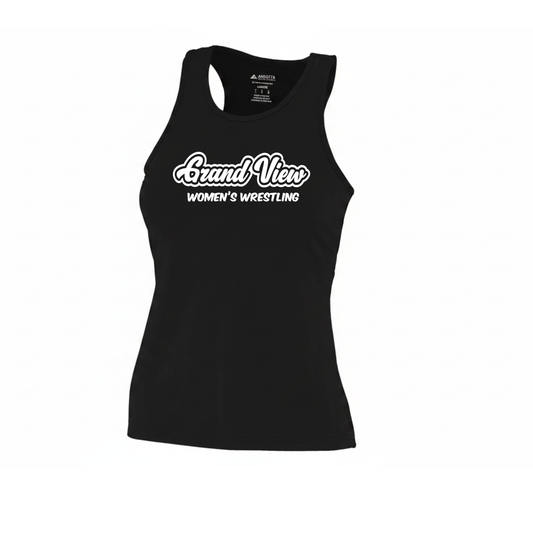 Ladies Poly/Spandex Solid Racerback Tank PUFF Print