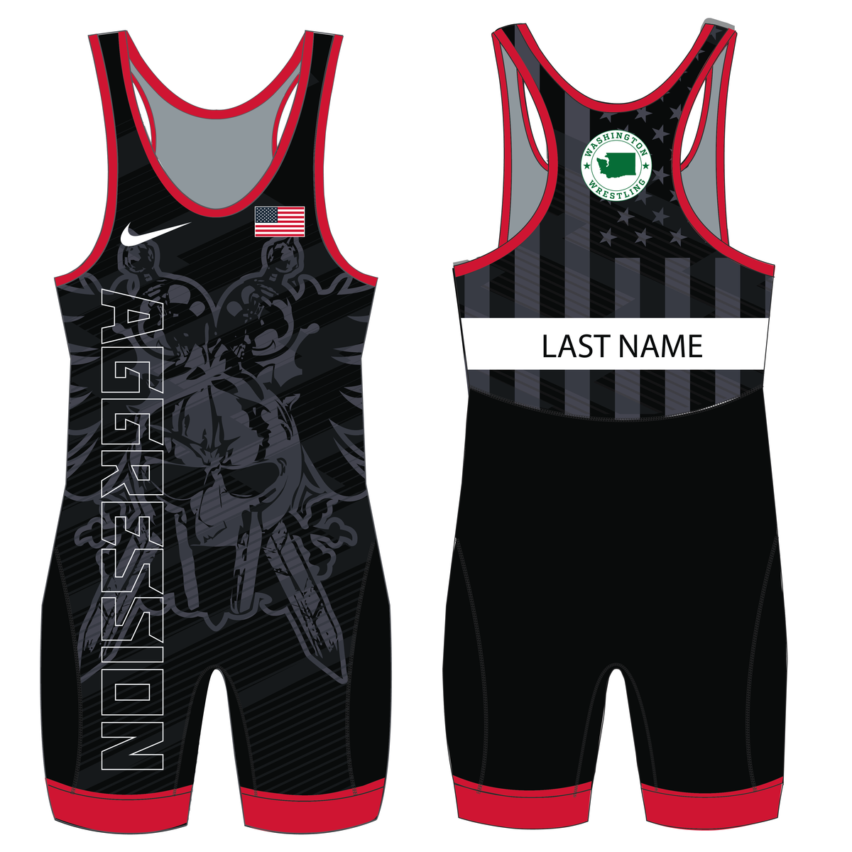 Nike Women's Sublimated Grappler Elite Team Aggression Singlet